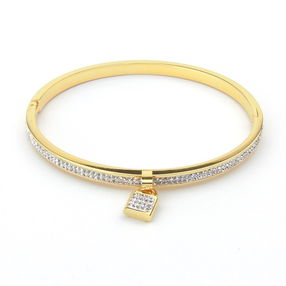 Lock Charm Bangle - Picture 12 of 13